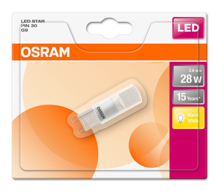 LAMPA OSRAM LED STAR PIN30 2,6VT 220V CL 320LMN 2700K G9
