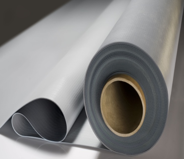 PVC POLİMER MEMBRAN  1.2-1.5 MM ( UV DAYANIQLI DAM MEMBRANI, BOZ RƏNGDƏ )