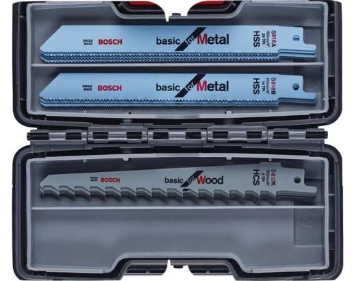 BOSCH WOOD AND METAL RECIPROCATING SAW BLADE SET, TOUGH BOX, 15-PIECES
