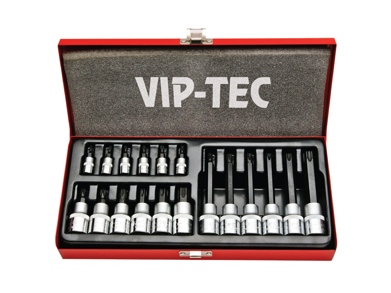 VİP-TEC  1/2″ – 1/4″ Lokma Torx uç Seti 18 parça