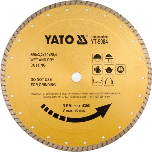YATO YT-5983 KERAMİKA MATERİALLAR ÜÇÜN ALMAZ Bıçaq 300X25.4 mm