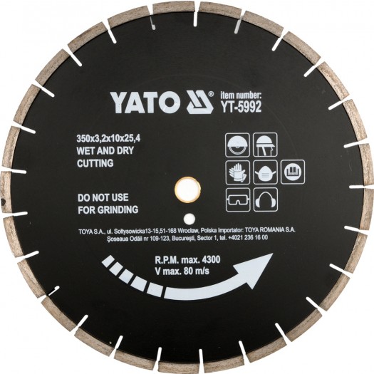 YATO YT-5994 ASFALT ÜÇÜN ALMAZ Bıçaq 450X25.4 mm
